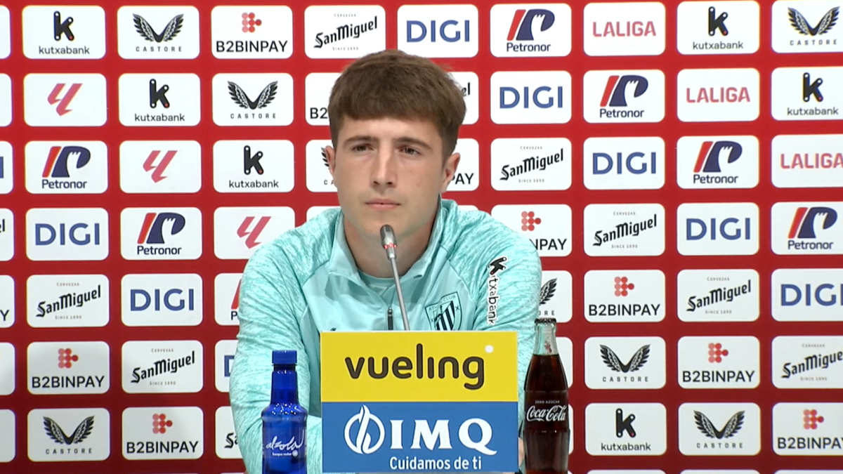 Mikel Jauregizar durante la rueda de prensa / Youtube Athletic