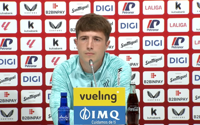 Mikel Jauregizar durante la rueda de prensa / Youtube Athletic