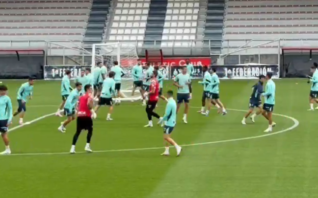 Imagen del entrenamiento de esta mañana en Lezama