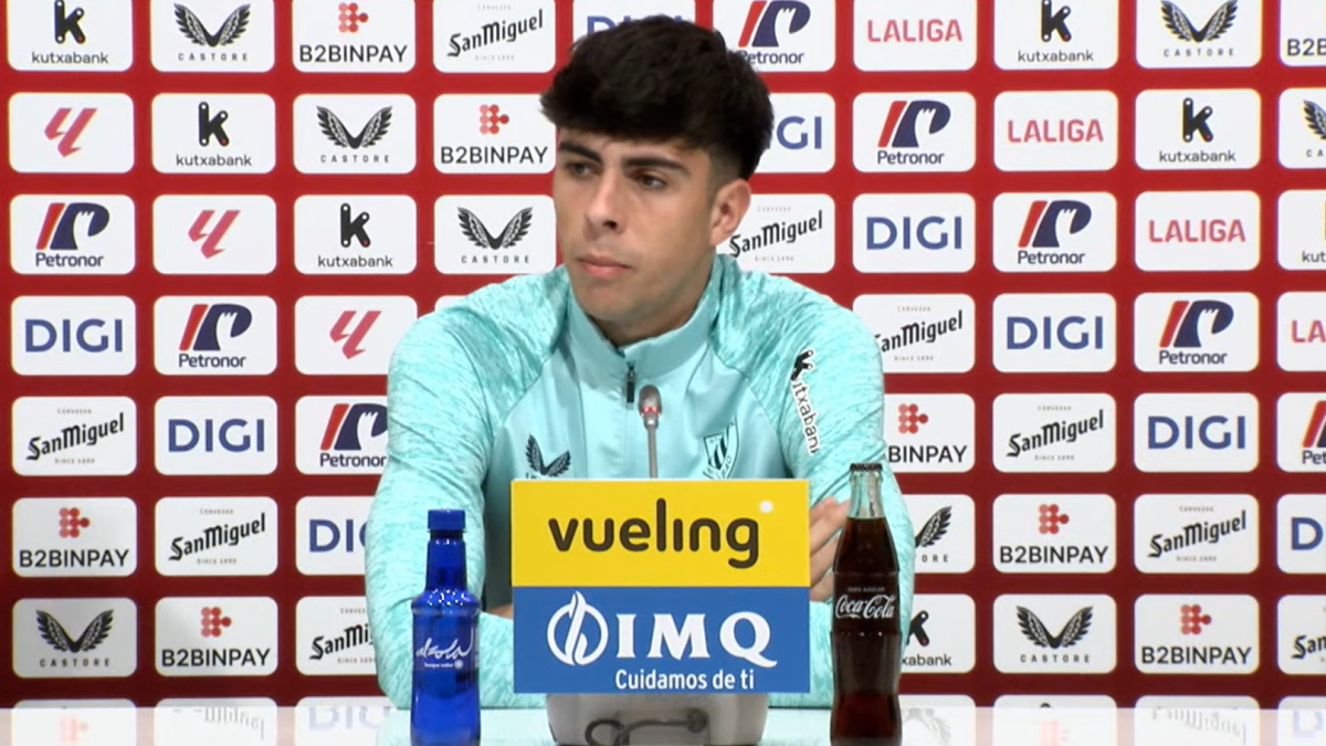 Alejandro Rego durante la rueda de prensa de hoy / Youtube Athletic Club