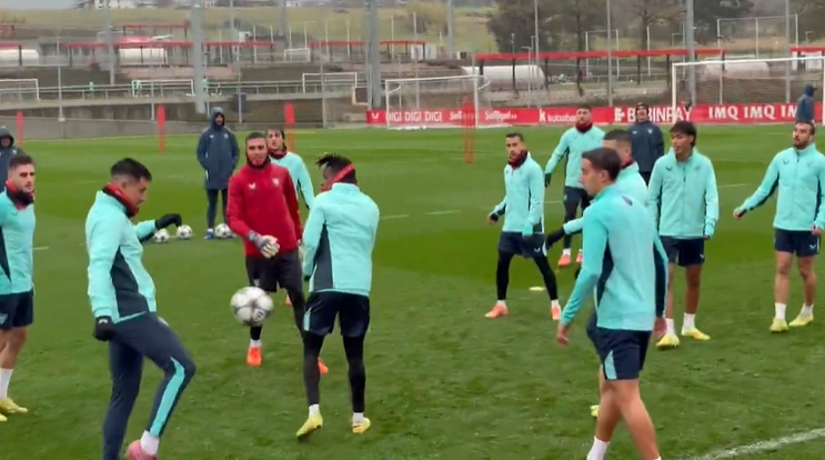 Imagen del entrenamiento de hoy en Lezama