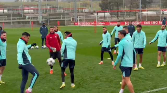Imagen del entrenamiento de hoy en Lezama