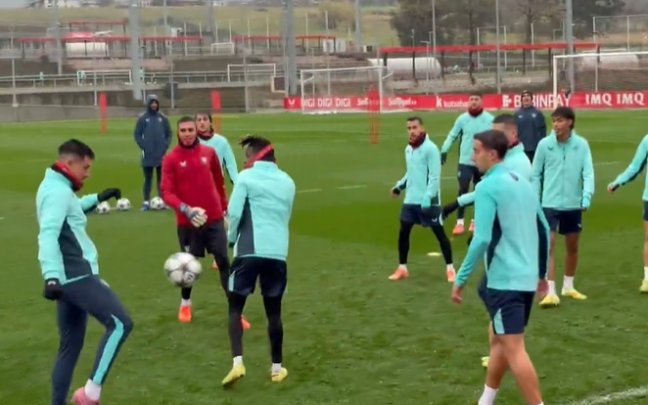 Imagen del entrenamiento de hoy en Lezama