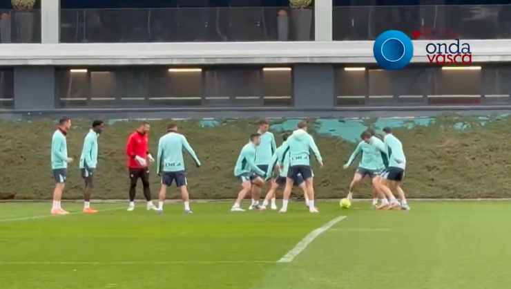 Imagen del entrenamiento de hoy en Lezama