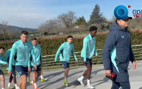 Imagen del entrenamiento de hoy en Lezama / Imanol Vilella
