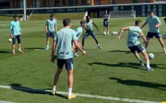 Imagen del entrenamiento de hoy en Lezama / Athletic Club