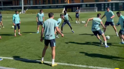 Imagen del entrenamiento de hoy en Lezama / Athletic Club