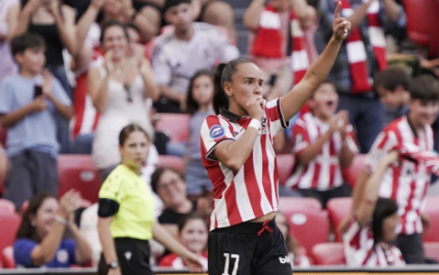 Nerea Nevado celebra su gol ante el Real Madrid en San Mamés / Athletic Club