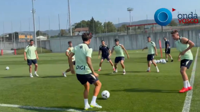 Imagen del entrenamiento de hoy en Lezama / Imanol Vilella
