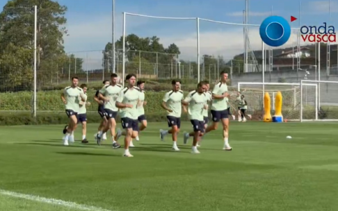 Imagen del entrenamiento de esta mañana en Lezama / Imanol Vilella