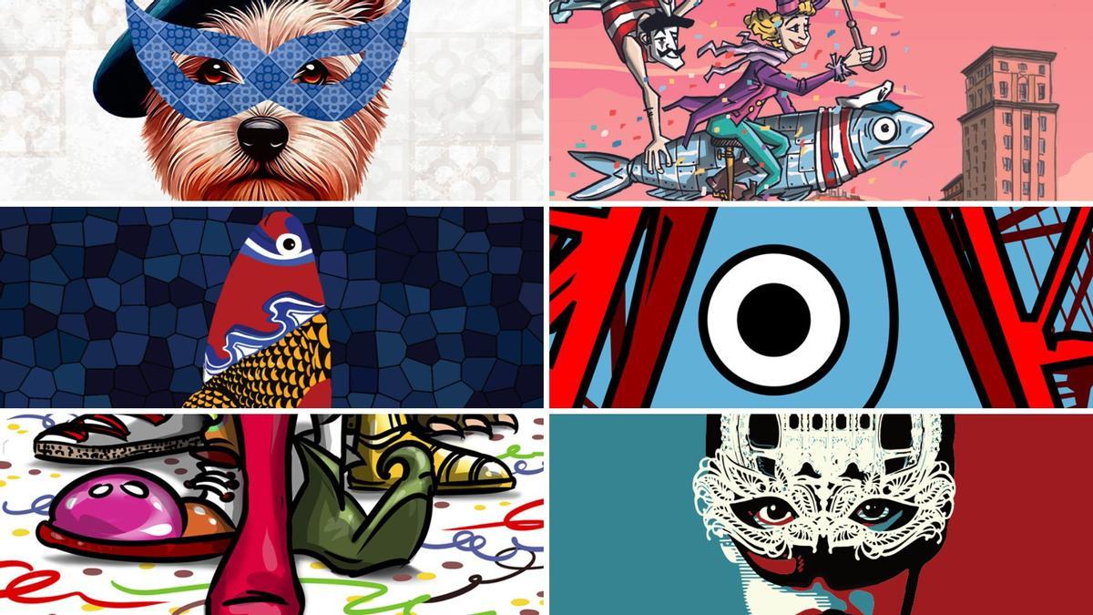 Estos son los seis carteles finalistas del Carnaval de Bilbao 2024