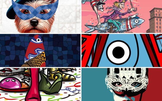 Estos son los seis carteles finalistas del Carnaval de Bilbao 2024