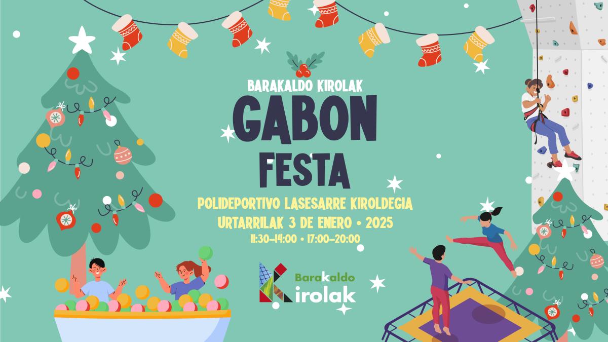 Barakaldo Kirolak organiza una nueva edición de la Gabon Festa de Navidad de 11.30 a 14.00 horas y de 17.00 a 20.00 horas 