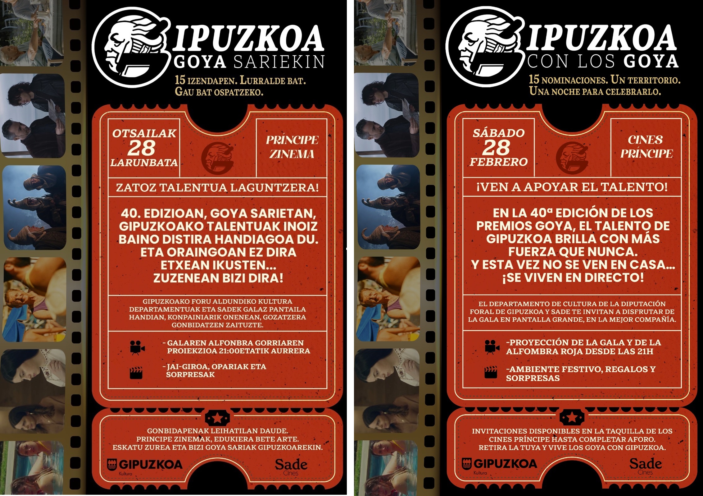 Cartel del evento 'Gipuzkoa con los Goya'