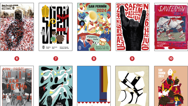 Carteles finalistas para las fiestas de San Fermín 2024. Foto: Ayuntamiento de Pamplona