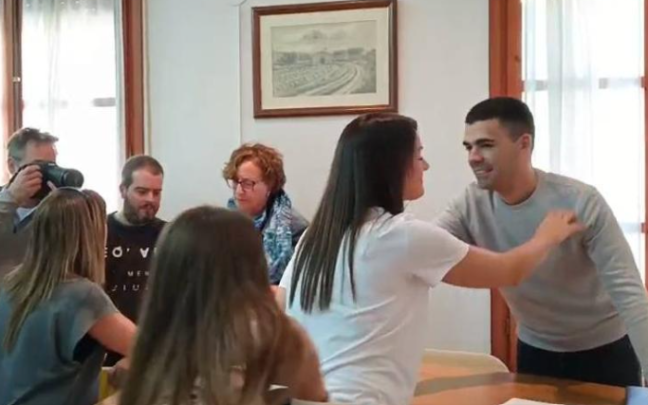 Proclamación de Sergio Lanas como nuevo alcalde de Cáseda tras salir adelante la moción de censura Marian Zozaya