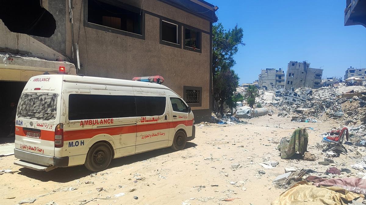 Una ambulancia en la Franja de Gaza en una imagen de archivo.