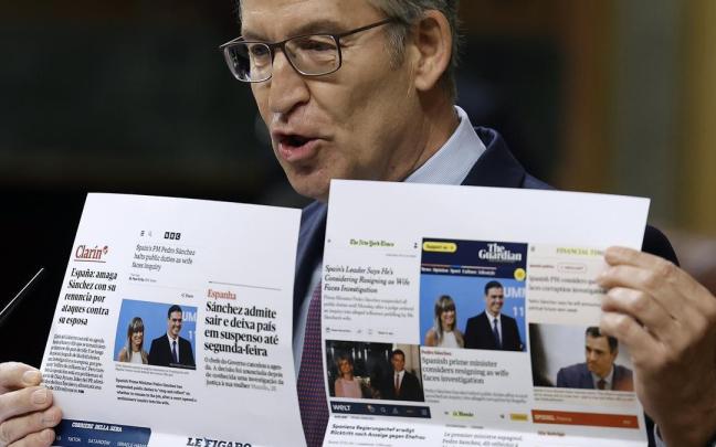 Feijóo, este miércoles en el Congreso.