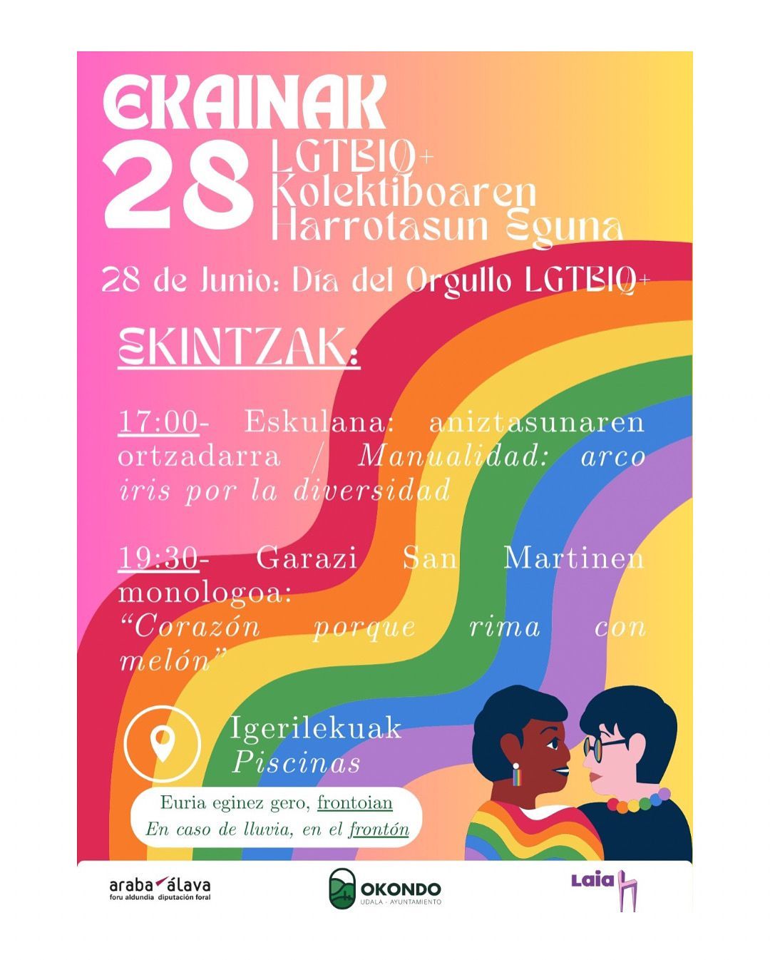 Okondo se suma este sábado en las piscinas al Día del Orgullo LGTBIQ+