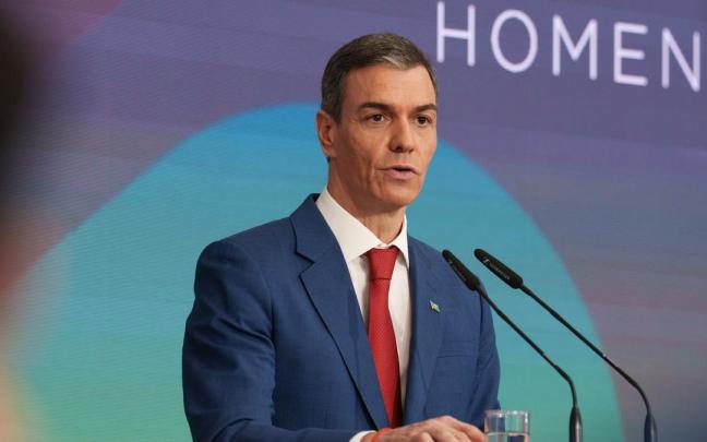 El presidente del Gobierno, Pedro Sánchez, durante el acto de homenaje al pueblo gitano con motivo del 600 aniversario de su llegada a España