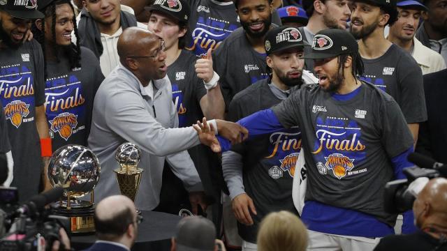 Jalen Brunson, tras guiar a los New York Knicks a la final de la NBA y ser proclamado MVP de las finales de la Conferencia Este.