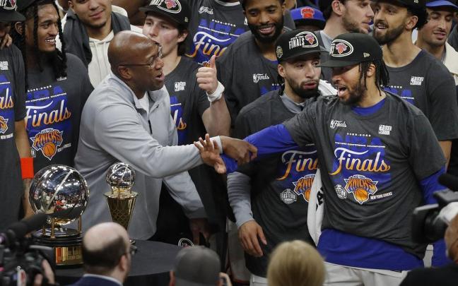 Jalen Brunson, tras guiar a los New York Knicks a la final de la NBA y ser proclamado MVP de las finales de la Conferencia Este.