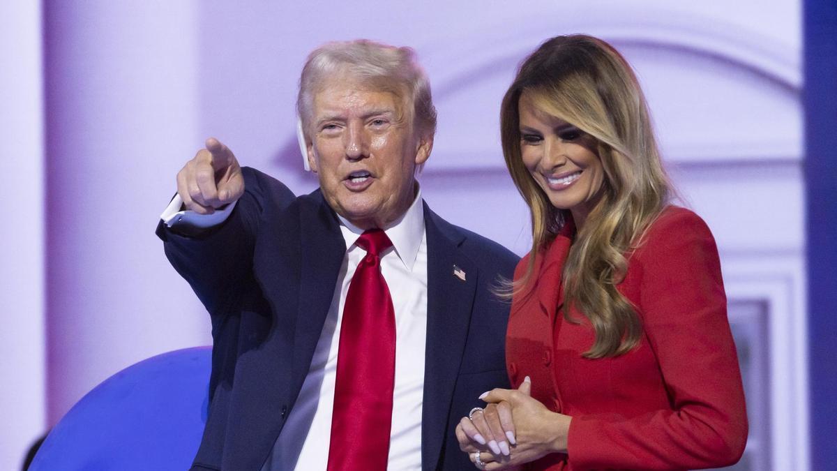 Melania junto a Donald Trump en la Convención Nacional Republicana.