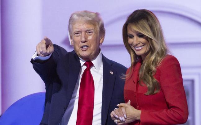 Melania junto a Donald Trump en la Convención Nacional Republicana.