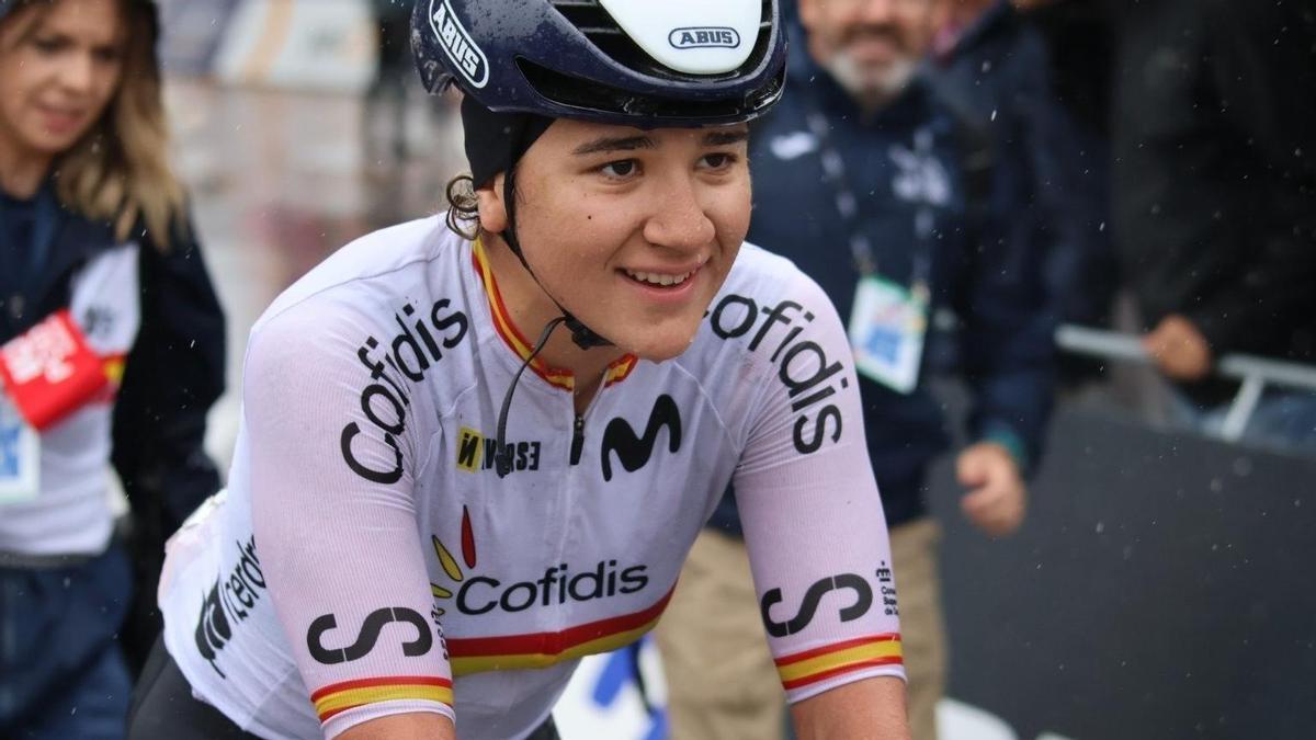 Paula Ostiz, en el Mundial junior de Zírich (Suiza), el pasado año. La navarra se proclamó subcampeona del Mundo de ruta júnior.