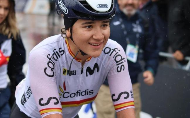 Paula Ostiz, en el Mundial junior de Zírich (Suiza), el pasado año. La navarra se proclamó subcampeona del Mundo de ruta júnior.
