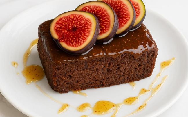 Bizcocho de chocolate y brevas.