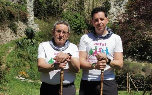 javi Irabien y su hijo Xabier repetirán el reto solidario de 12 horas caminando junto a Isidro Lambarri