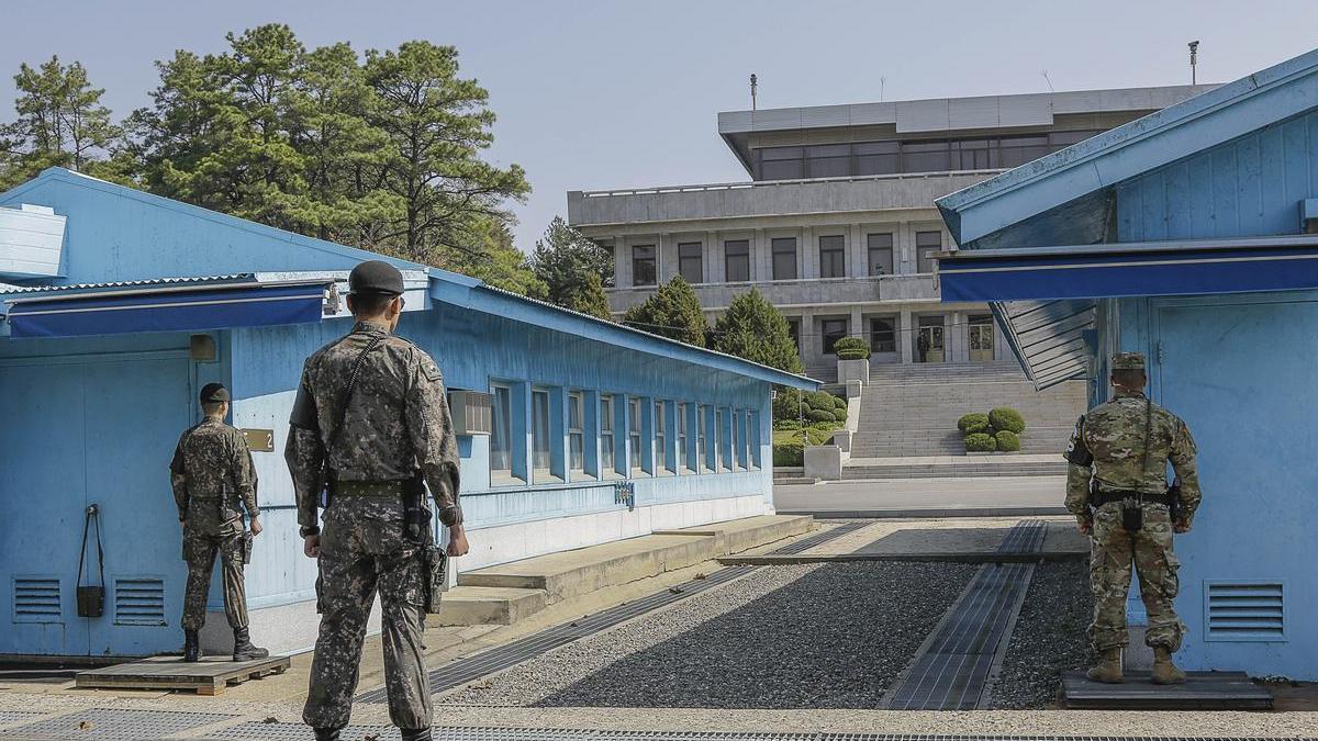 Imagen de archivo de al Zona Desmilitarizada entre las dos Coreas.