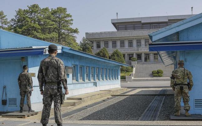 Imagen de archivo de al Zona Desmilitarizada entre las dos Coreas.