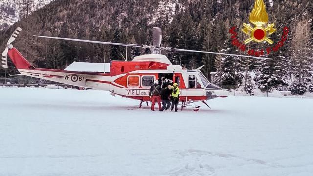 Imagen del rescate en los Alpes italianos.