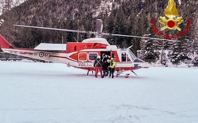 Imagen del rescate en los Alpes italianos.