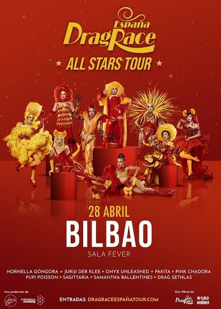 Cartel de ‘All Stars Tour’ por Drag Race España en Santana.