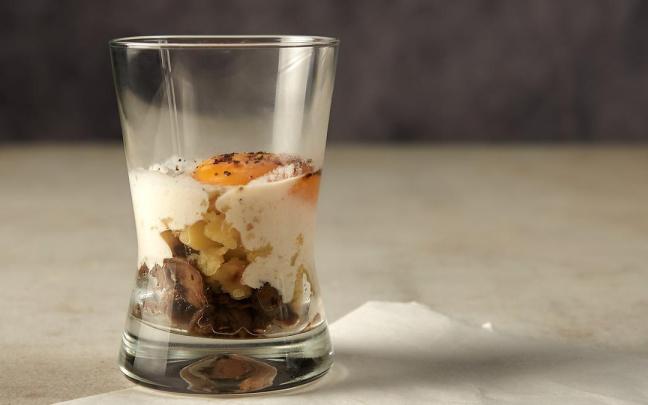 El pintxo de setas con el que la Taberna Frontón se ha impuesto en el certamen de Mikoturismo Egunak