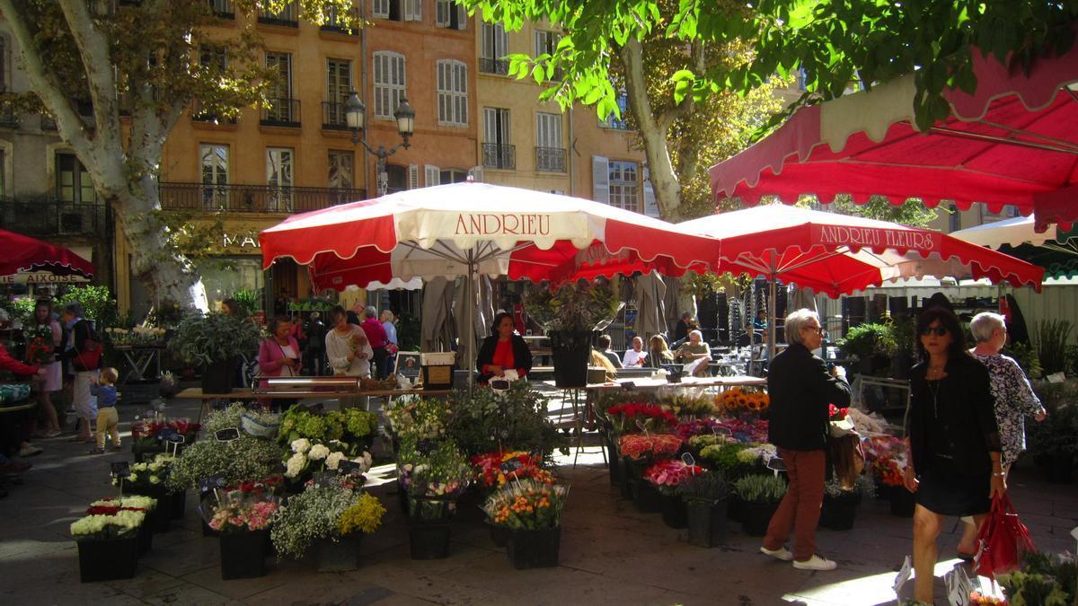 Mercado de las flores, en Aix-en-Provence.