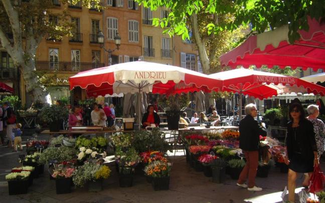 Mercado de las flores, en Aix-en-Provence.