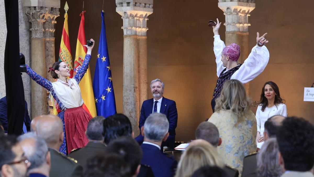 Jorge Azcón, ayer durante los actos del Día de Aragón