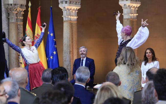 Jorge Azcón, ayer durante los actos del Día de Aragón