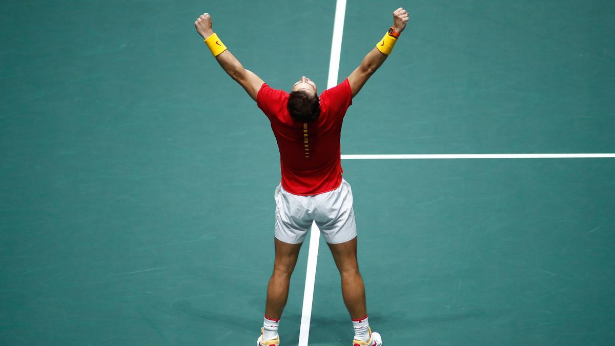 Rafa Nadal celebra uno de sus muchísimos triunfos