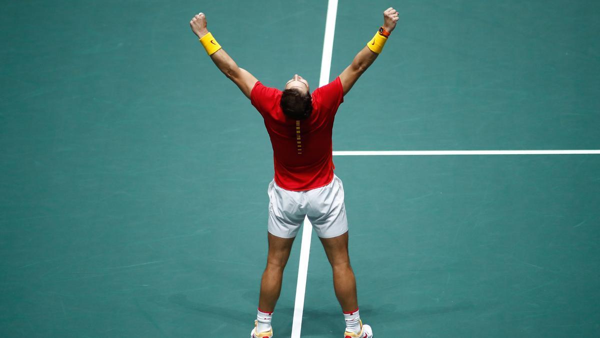 Rafa Nadal celebra uno de sus muchísimos triunfos