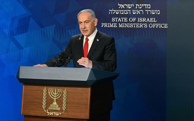 El primer ministro de Israel, Benjamin Netanyahu, durante una rueda de prensa.