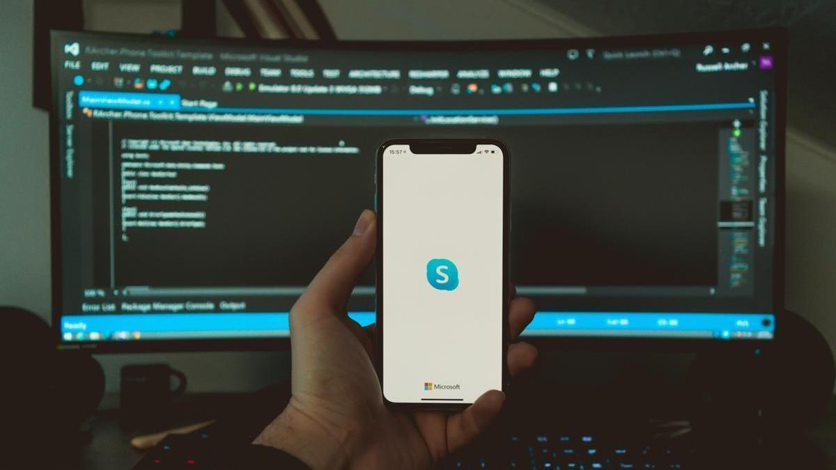 Interfaz de inicio de Skype en un terminal móvil.