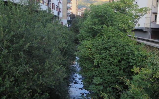 El río Urola, desde el puente del Isabel.