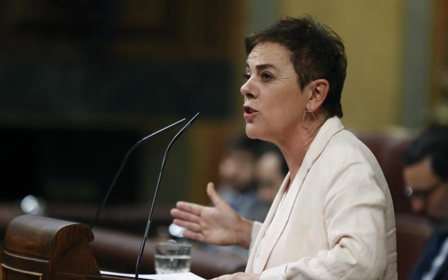 La portavoz de EH Bildu en el Congreso, Mertxe Aizpurua, durante su intervención en la sesión de investidura. La portavoz de EH Bildu en el Congreso, Mertxe Aizpurua, durante su intervención en la sesión de investidura.