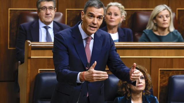Pedro Sánchez en una sesión de control en el Congreso.