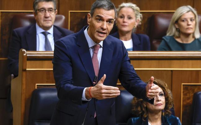 Pedro Sánchez en una sesión de control en el Congreso.